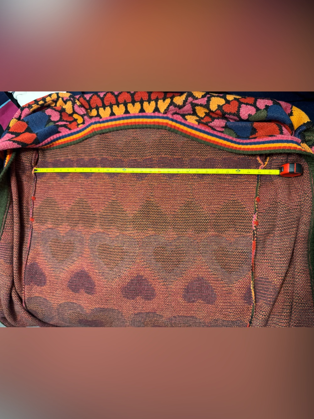 FARM Rio Full Of Hearts Midi Cardigan Belted Knit Sweater Size M - Picture 4 of 8